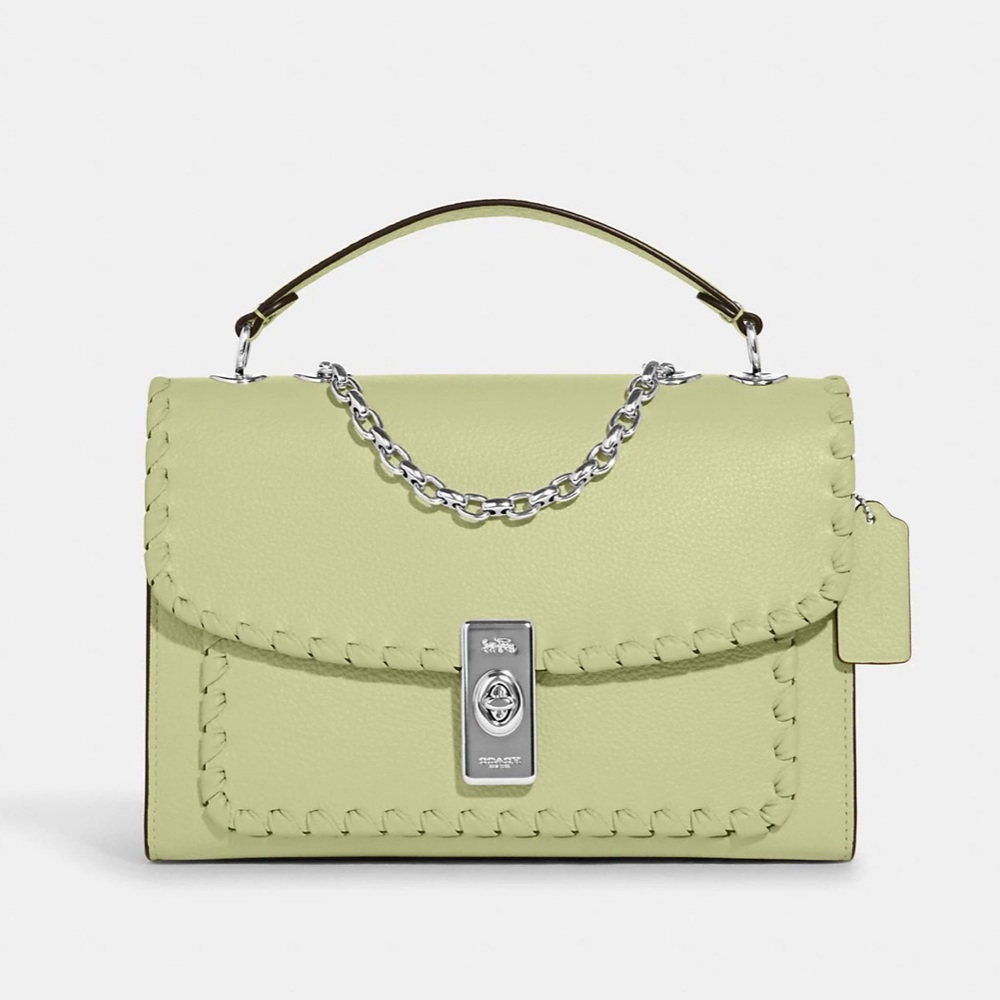 COACH NWT Lane Shoulder Bag With Whipstitch COLOR:
Silver/Pale Lime - Picture 3 of 16